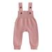 CIYCuIT Toddler Baby Girls Boys Knitted Jumpsuit Overalls Sleeveless Solid Color Suspender Romper Pants Infant Casual Daily Clothes 6M 9M 12M 24M 3T