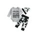 Baby Boy 3 Piece Outfit Western Cow Print Rompers and Pants Beanie Hat