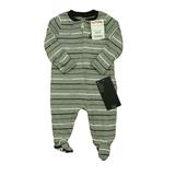 Pre-owned Nike Boys Gray | Black Stripe 1-piece footed Pajamas size: 3 Months
