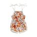 Baby Girls Romper Summer Sleeveless Off Shoulder Floral Jumpsuit