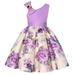 Fimkaul Girls Dresses Spring Summer Print Ruffle Sleeveless Princess Family Gifts For Party Decorations Dress Baby Clothes Purple