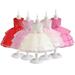 Godderr Girls Sleeveless Princess Dresses Evening Dress for Kids Baby 2-10Y Flower Girl Dresses for Wedding Dresses Ball Gown Toddler Formal Dress Little Kids Ruffles Lace Wedding Dresses