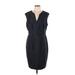 Connected Apparel Casual Dress - Sheath V-Neck Sleeveless: Black Print Dresses - Women's Size 12