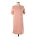 H&M Casual Dress - Shift Crew Neck Short sleeves: Pink Print Dresses - Women's Size Small