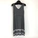 Athleta Dresses | Athleta Santorini V-Neck High Tide Stripe Dress Women's Medium Knit Breathable | Color: Gray | Size: M