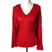 Free People Sweaters | Free People Baja Babe Wide Sleeve Hoodie Red Xs Pullover Sweater Womens Casual | Color: Red | Size: Xs