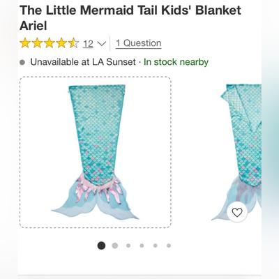 Disney Other | The Little Mermaid Tail Kids Blanket | Color: Blue/Green | Size: 26” X 49.5”