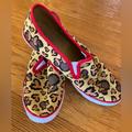 Disney Shoes | *Disney* Minnie Mouse Print Shoes | Color: Red/Tan | Size: 8