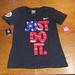 Nike Tops | Nike Team Usa “Just Do It” American Flag Print Team Olympics Tee Shirt Women’s | Color: Black | Size: M