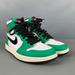 Nike Shoes | Nike Green White Color Block Leather High Top Sneakers | Color: Green | Size: 7.5