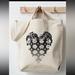 Free People Bags | Free People Canvas Going Places Heart Tote Shoulder Bag Black White Nwot $46 | Color: White | Size: Os