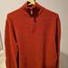 J. Crew Sweaters | J. Crew Men's 100% Lambswool Crewneck Sweater Medium M Orange 1/4 Zip Pullover | Color: Orange | Size: M