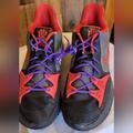 Nike Shoes | Kyrie 4 Low Bred Black And University Red With Purple Laces Men's Size 12 | Color: Black/Red | Size: 12