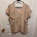 Nine West Tops | Cheetah Nine West Blouse, Short Sleeve | Color: Cream/White | Size: L