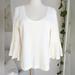 Anthropologie Tops | Anthropologie Smocked Bell Sleeve Top | Color: Cream/White | Size: M