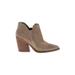 Vince Camuto Ankle Boots: Slip-on Chunky Heel Boho Chic Tan Print Shoes - Women's Size 8 1/2 - Almond Toe