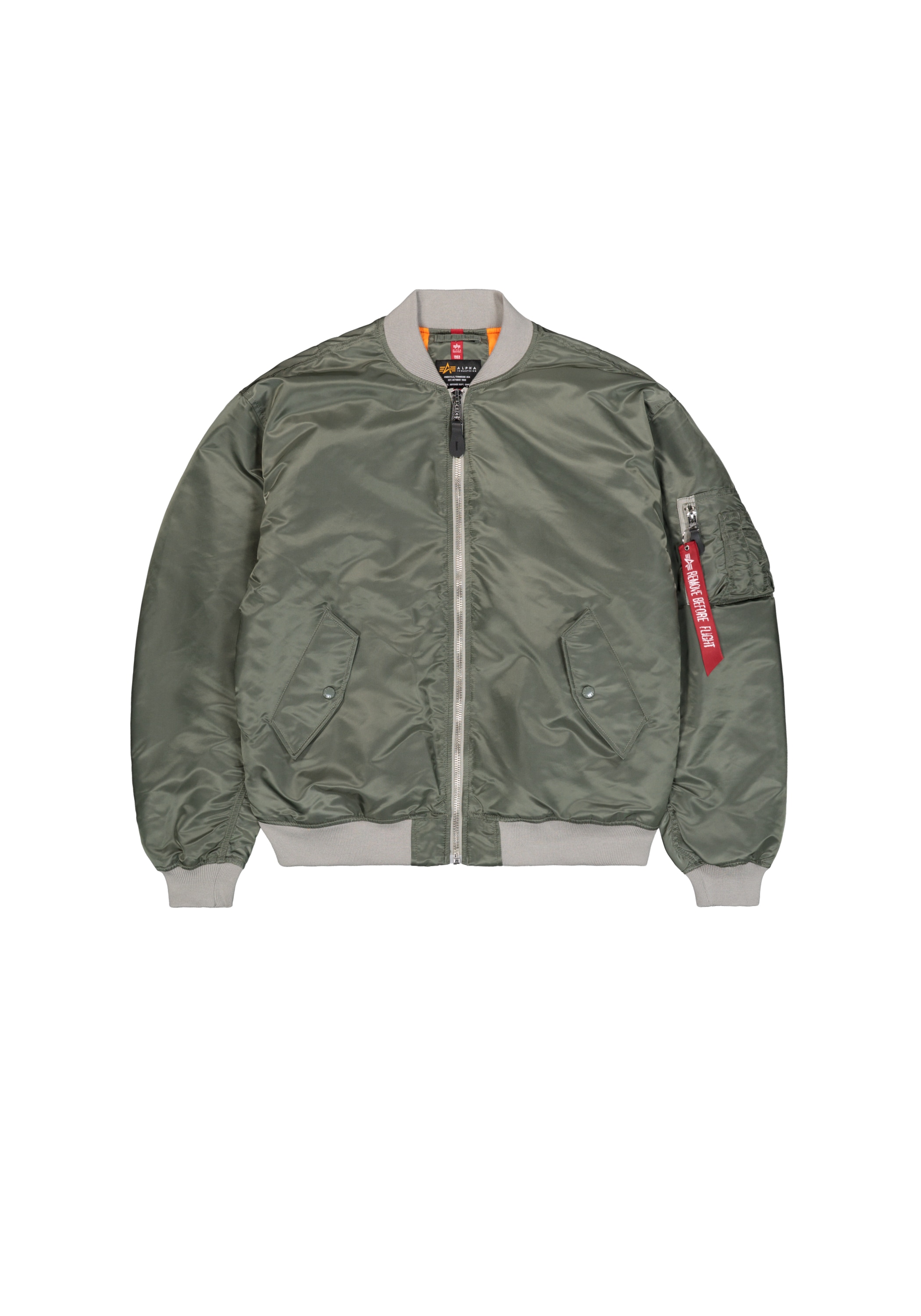 Bomberjacke ALPHA INDUSTRIES "MA-1 CS", Herren, Gr. XXL, grün (vintage grün), Obermaterial: 100% Nylon; Futter: 100% Nylon; Füllung: 100% Polyester, Jacken Bomberjacke
