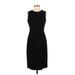 Calvin Klein Casual Dress - Sheath Crew Neck Sleeveless: Black Print Dresses - Women's Size 4