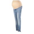 FRAME Denim Jeggings - Mid/Reg Rise Skinny Leg Boyfriend: Blue Bottoms - Women's Size 28 - Light Wash