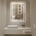 Orren Ellis Chevaliers Rectangle Wall Mounted LED Mirror Frontlit & Backlit LED Bathroom Vanity Mirror Light Metal | 80 H x 60 W x 1.2 D in | Wayfair