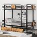 Mason & Marbles Kwinana Twin Over Twin Bunk Bed w/ Drawers Metal in Black | 66.3 H x 41.3 W x 81.5 D in | Wayfair 3D04DF66B8D44E39AF919EFF396DD64B