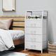 17 Stories Telia 4 - Drawer Dresser Wood/Metal in White | 43.3 H x 16.1 W x 11.5 D in | Wayfair 35021AFBA04B4C108A039AC1B05F90E1