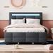Wrought Studio™ Jamon Tufted Upholstered Storage Platform Bed Metal in Gray | 43.7 H x 58.2 W x 80.7 D in | Wayfair