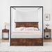 17 Stories Tamnna Queen Iron Storage Platform Bed Metal in Black/Brown/Gray | 73.6 H x 60.9 W x 73.6 D in | Wayfair