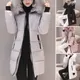 Manteau à capuche rembourré en coton pour femme manches longues duvet épais mi-long poches