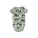 Carter's Short Sleeve Onesie: Gray Print Bottoms - Size 3 Month