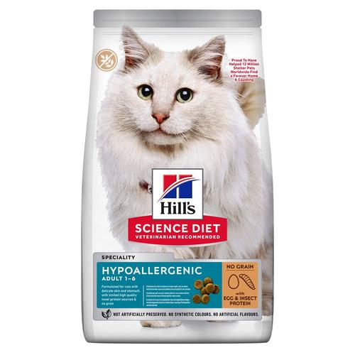 2x7kg Egg & Insect No Grain Hypoallergenic Adult Science Plan Hill's Dry Cat Food