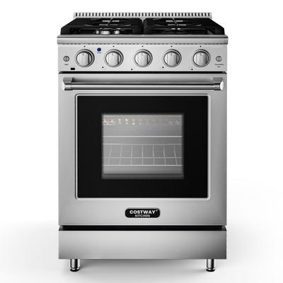 Costway 24 Inches Freestanding Natural Gas Range with 4 Burners Cooktop