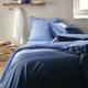 Parure de lit en percale de coton bleu 240x220