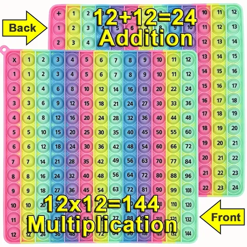 Multi pli kation 12x12 Zusatz 12 12 beidseitig Mathe-Spiel Pop Zappeln Spielzeug Macaron Silikon