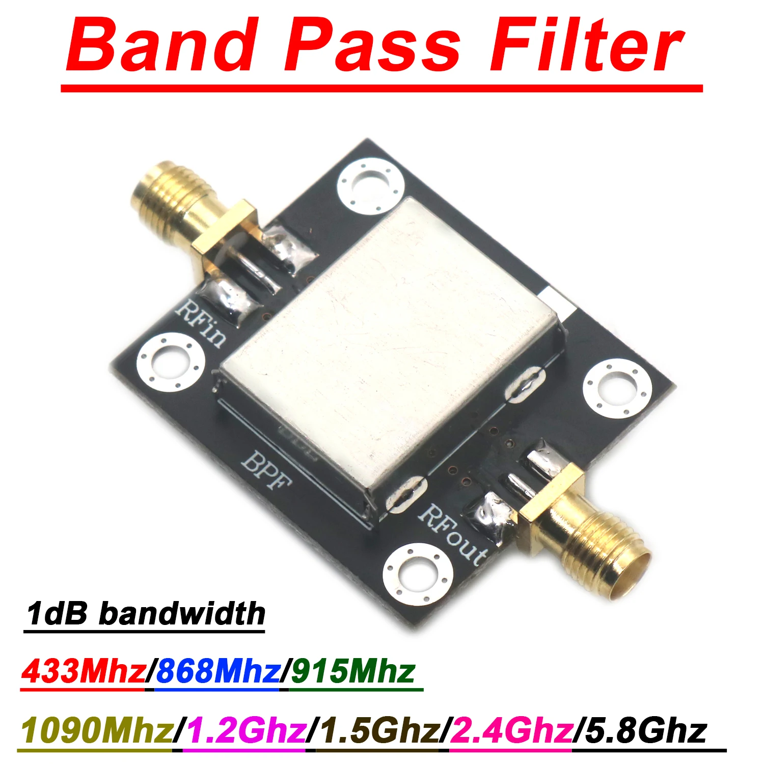 BPF Bandpassfilter 403 MHz 433 MHz 868 MHz 900 MHz 1090 MHz 1,5 GHz 2,4 GHz Bandpassfilter LC-Filterung FÜR RFID SDR GPS WIFI Drohne Image