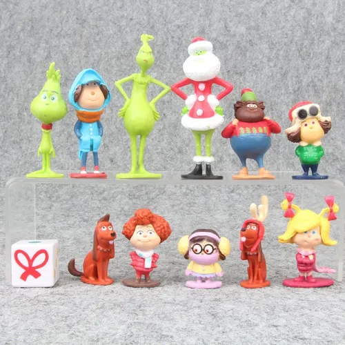 12 stücke kawaii grincht Party begünstigt Cartoon Tier figur Puppen Anime Film für Kinder Kinder