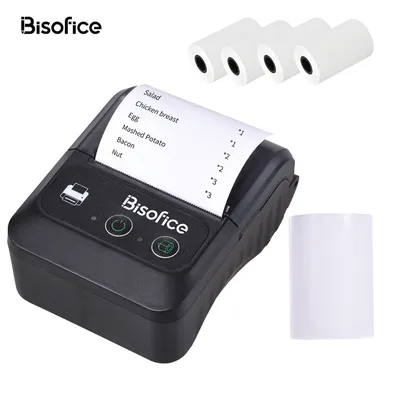 Bisofice tragbarer Thermo drucker 58mm 2-Zoll-Etikettendrucker Wireless BT Label Maker für Store Versand Support Esc/Pos mit Papier