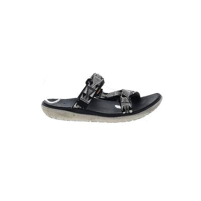 Teva Sandals: Slip-on Wedge Boho Chic Black Print Shoes - Women's Size 5 - Open Toe