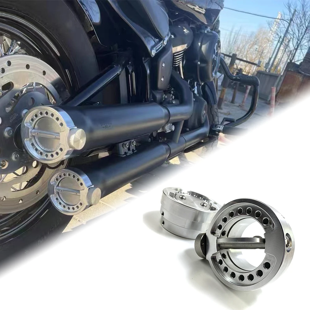 Motorrad Universal rund auspuffrohr schalldämpfer ventil 79mm 80mm für Harley endrohr nach auspuffrohr schalldämpfer Image