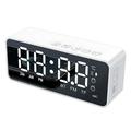 G50 Wireless Bluetooth Speaker with Alarm Clock FM Mini Card Temperature Display Mirror Audio White