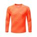 YIZYIF Boys Juniors Soccer Goalkeeper Jersey Football Training Tops Long Sleeve Sponge Pad Goalie T-Shirt Orange 11-12