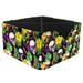 OWNTA Tropical Skull Palm Floral Pattern Pattern Square Pencil Storage Case with 4 Compartments Removable Dividers Pen Holder and Pencil Holder