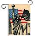 Vintage American Map Statue of Liberty Pattern Garden Banners: Outdoor Flags for All Seasons Waterproof and Fade-Resistant Perfect for Outdoor Settings