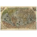 Coolnut Retro Vintage World Map Travel Design Jigsaw Puzzles 1000 Pieces Puzzle for Adults Kids DIY Gift