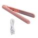 2 in 1 Dual- Hair Curler Mini Hair Straightener Travel Curling Iron Portable Mini USB Hair Curler Pink
