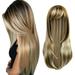 Wigs for Women Limei Long Blonde Wig Women s Silk Straight Wigs for Girl Heat Friendly Synthetic Hair Mix Color Party Warm Brown To Ash Blonde Wigs for Women 25 inch