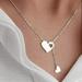 KIHOUT Deals Lariat Necklace for Women Dainty Long Necklaces Heart Pearl CZ Teardrop Pendant Necklace Simple Gold Silver Drop Necklace Trendy Y Necklace Fashion Gold Jewelry for Women Girls