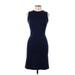 J. McLaughlin Casual Dress - Sheath Crew Neck Sleeveless: Blue Print Dresses - Women's Size X-Small
