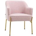 HOMCOM Fabric Accent Chair - Pink, Pink