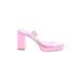 Schutz Heels: Slip-on Chunky Heel Cocktail Party Pink Shoes - Women's Size 6 1/2 - Open Toe